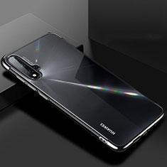 Silikon Schutzhülle Ultra Dünn Flexible Tasche Durchsichtig Transparent S01 für Huawei Nova 5 Pro Schwarz