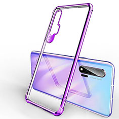 Silikon Schutzhülle Ultra Dünn Flexible Tasche Durchsichtig Transparent S01 für Huawei Nova 6 Violett