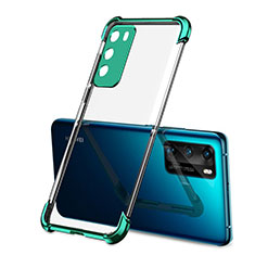 Silikon Schutzhülle Ultra Dünn Flexible Tasche Durchsichtig Transparent S01 für Huawei P40 Grün