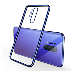 Silikon Schutzhülle Ultra Dünn Flexible Tasche Durchsichtig Transparent S01 für OnePlus 8 Pro Blau