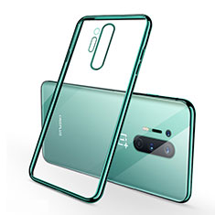 Silikon Schutzhülle Ultra Dünn Flexible Tasche Durchsichtig Transparent S01 für OnePlus 8 Pro Grün