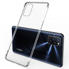 Silikon Schutzhülle Ultra Dünn Flexible Tasche Durchsichtig Transparent S01 für Oppo A52 Silber