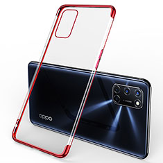 Silikon Schutzhülle Ultra Dünn Flexible Tasche Durchsichtig Transparent S01 für Oppo A72 Rot