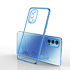 Silikon Schutzhülle Ultra Dünn Flexible Tasche Durchsichtig Transparent S01 für Oppo Reno4 5G Blau
