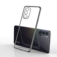 Silikon Schutzhülle Ultra Dünn Flexible Tasche Durchsichtig Transparent S01 für Oppo Reno4 5G Schwarz
