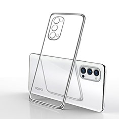 Silikon Schutzhülle Ultra Dünn Flexible Tasche Durchsichtig Transparent S01 für Oppo Reno4 5G Silber