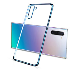 Silikon Schutzhülle Ultra Dünn Flexible Tasche Durchsichtig Transparent S01 für Samsung Galaxy Note 10 Blau