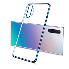 Silikon Schutzhülle Ultra Dünn Flexible Tasche Durchsichtig Transparent S01 für Samsung Galaxy Note 10 Plus 5G Blau