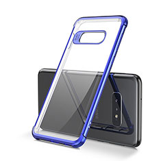 Silikon Schutzhülle Ultra Dünn Flexible Tasche Durchsichtig Transparent S01 für Samsung Galaxy S10e Blau
