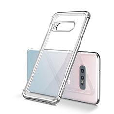 Silikon Schutzhülle Ultra Dünn Flexible Tasche Durchsichtig Transparent S01 für Samsung Galaxy S10e Silber
