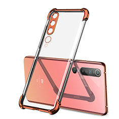 Silikon Schutzhülle Ultra Dünn Flexible Tasche Durchsichtig Transparent S01 für Xiaomi Mi 10 Orange