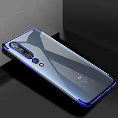 Silikon Schutzhülle Ultra Dünn Flexible Tasche Durchsichtig Transparent S01 für Xiaomi Mi 10 Pro Blau