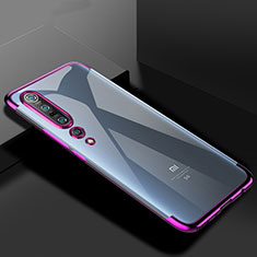 Silikon Schutzhülle Ultra Dünn Flexible Tasche Durchsichtig Transparent S01 für Xiaomi Mi 10 Pro Violett