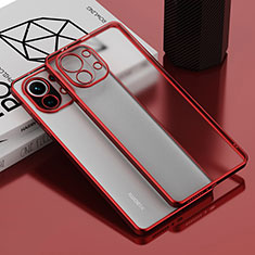 Silikon Schutzhülle Ultra Dünn Flexible Tasche Durchsichtig Transparent S01 für Xiaomi Mi 11 5G Rot