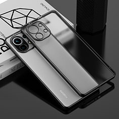 Silikon Schutzhülle Ultra Dünn Flexible Tasche Durchsichtig Transparent S01 für Xiaomi Mi 11 Lite 5G Schwarz