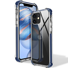 Silikon Schutzhülle Ultra Dünn Flexible Tasche Durchsichtig Transparent S02 für Apple iPhone 12 Blau