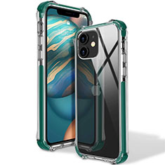 Silikon Schutzhülle Ultra Dünn Flexible Tasche Durchsichtig Transparent S02 für Apple iPhone 12 Grün