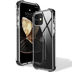 Silikon Schutzhülle Ultra Dünn Flexible Tasche Durchsichtig Transparent S02 für Apple iPhone 12 Mini Schwarz