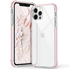 Silikon Schutzhülle Ultra Dünn Flexible Tasche Durchsichtig Transparent S02 für Apple iPhone 12 Pro Rosa