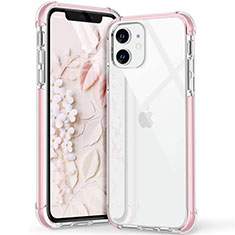 Silikon Schutzhülle Ultra Dünn Flexible Tasche Durchsichtig Transparent S02 für Apple iPhone 12 Rosa