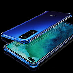 Silikon Schutzhülle Ultra Dünn Flexible Tasche Durchsichtig Transparent S02 für Huawei Honor V30 5G Blau