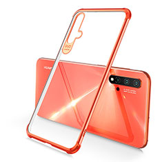 Silikon Schutzhülle Ultra Dünn Flexible Tasche Durchsichtig Transparent S02 für Huawei Nova 5 Orange