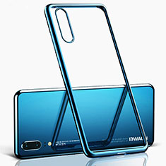Silikon Schutzhülle Ultra Dünn Flexible Tasche Durchsichtig Transparent S02 für Huawei P20 Blau