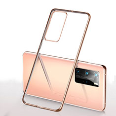 Silikon Schutzhülle Ultra Dünn Flexible Tasche Durchsichtig Transparent S02 für Huawei P40 Pro Gold