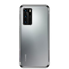 Silikon Schutzhülle Ultra Dünn Flexible Tasche Durchsichtig Transparent S02 für Huawei P40 Silber