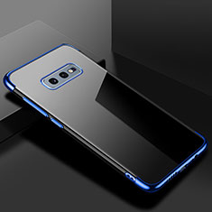 Silikon Schutzhülle Ultra Dünn Flexible Tasche Durchsichtig Transparent S02 für Samsung Galaxy S10e Blau