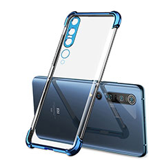 Silikon Schutzhülle Ultra Dünn Flexible Tasche Durchsichtig Transparent S02 für Xiaomi Mi 10 Pro Blau