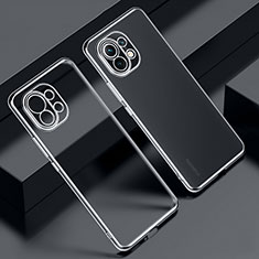 Silikon Schutzhülle Ultra Dünn Flexible Tasche Durchsichtig Transparent S02 für Xiaomi Mi 11 5G Schwarz