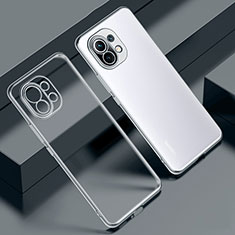 Silikon Schutzhülle Ultra Dünn Flexible Tasche Durchsichtig Transparent S02 für Xiaomi Mi 11 5G Silber
