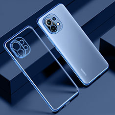 Silikon Schutzhülle Ultra Dünn Flexible Tasche Durchsichtig Transparent S02 für Xiaomi Mi 11 Lite 5G Blau
