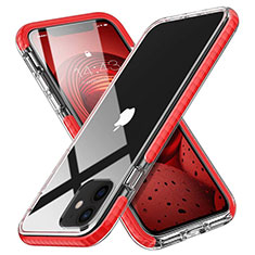 Silikon Schutzhülle Ultra Dünn Flexible Tasche Durchsichtig Transparent S03 für Apple iPhone 12 Mini Rot