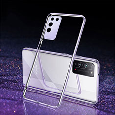 Silikon Schutzhülle Ultra Dünn Flexible Tasche Durchsichtig Transparent S03 für Huawei Honor X10 5G Silber