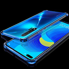 Silikon Schutzhülle Ultra Dünn Flexible Tasche Durchsichtig Transparent S03 für Huawei Nova 6 Blau