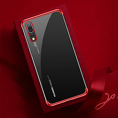 Silikon Schutzhülle Ultra Dünn Flexible Tasche Durchsichtig Transparent S03 für Huawei P20 Rot