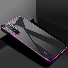 Silikon Schutzhülle Ultra Dünn Flexible Tasche Durchsichtig Transparent S03 für Huawei P40 Lite 5G Violett