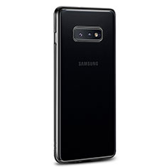 Silikon Schutzhülle Ultra Dünn Flexible Tasche Durchsichtig Transparent S03 für Samsung Galaxy S10e Schwarz