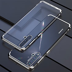 Silikon Schutzhülle Ultra Dünn Flexible Tasche Durchsichtig Transparent S04 für Huawei Nova 5 Silber