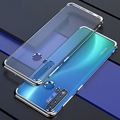 Silikon Schutzhülle Ultra Dünn Flexible Tasche Durchsichtig Transparent S04 für Huawei Nova 5i Silber