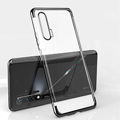 Silikon Schutzhülle Ultra Dünn Flexible Tasche Durchsichtig Transparent S04 für Huawei Nova 6 Schwarz