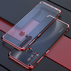 Silikon Schutzhülle Ultra Dünn Flexible Tasche Durchsichtig Transparent S04 für Huawei P20 Lite (2019) Rot