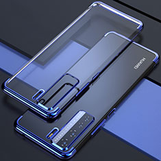 Silikon Schutzhülle Ultra Dünn Flexible Tasche Durchsichtig Transparent S04 für Huawei P40 Lite 5G Blau
