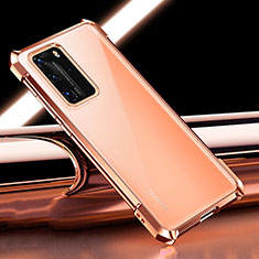 Silikon Schutzhülle Ultra Dünn Flexible Tasche Durchsichtig Transparent S04 für Huawei P40 Pro Gold