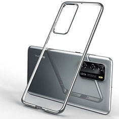 Silikon Schutzhülle Ultra Dünn Flexible Tasche Durchsichtig Transparent S04 für Huawei P40 Silber