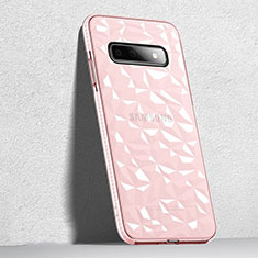 Silikon Schutzhülle Ultra Dünn Flexible Tasche Durchsichtig Transparent S04 für Samsung Galaxy S10 5G Rosa