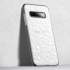 Silikon Schutzhülle Ultra Dünn Flexible Tasche Durchsichtig Transparent S04 für Samsung Galaxy S10 5G Weiß