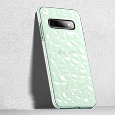 Silikon Schutzhülle Ultra Dünn Flexible Tasche Durchsichtig Transparent S04 für Samsung Galaxy S10 Grün